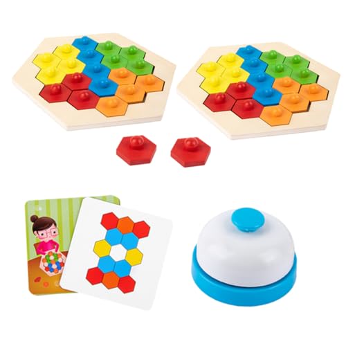 JUMPLAWN 1 Set Waben Kinderspielzeug Kinderpuzzles Kinderpuzzles Frühlernpuzzles Lernspielzeug Sechseck Puzzle Kinderspielzeug Eltern Kind Interaktionsspielzeug Aus Holz von JUMPLAWN