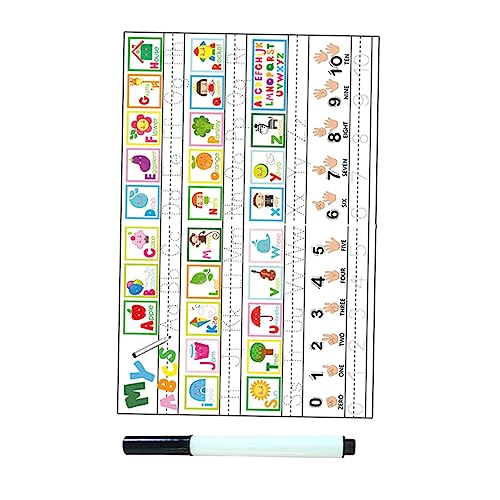 JUMPLAWN 1 Set Wandaufkleber Magnettafel Weiße Marker Radiergummis Buchstabenaufkleber Handschrift Alphabet Poster Trocken Abwischbare Etiketten Whiteboard Radiergummi von JUMPLAWN