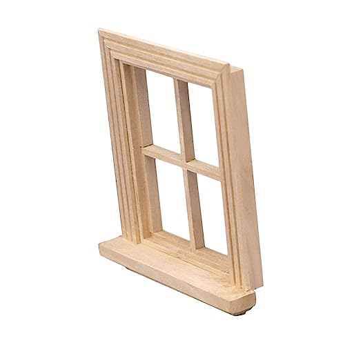 JUMPLAWN 1 Stück Plain Vier Scheibe Fenster Mädchen Bagger Puppe Auto DIY Miniatur Puppenhaus Kit Fernbedienung Puppe Holz von JUMPLAWN