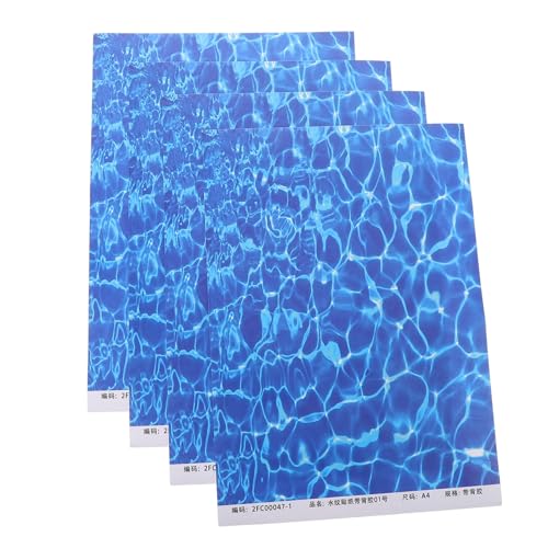 JUMPLAWN 10 Blatt Wassermusterpapier Kleines Beutelband Marine Wassermusterpapier Teile Anzeigetafelaufkleber Schwimmbadmodell Wasserpflanze Blau von JUMPLAWN