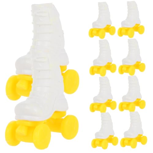 JUMPLAWN 10 Paar Rollschuhspielzeug Mini-Rollschuhe Für Puppe Dekoratives Rollschuhmodell Mini- Mini-hausdekoration Rollschuhe Für Puppendekoration Puppenspielzeug Weiß Plastik von JUMPLAWN