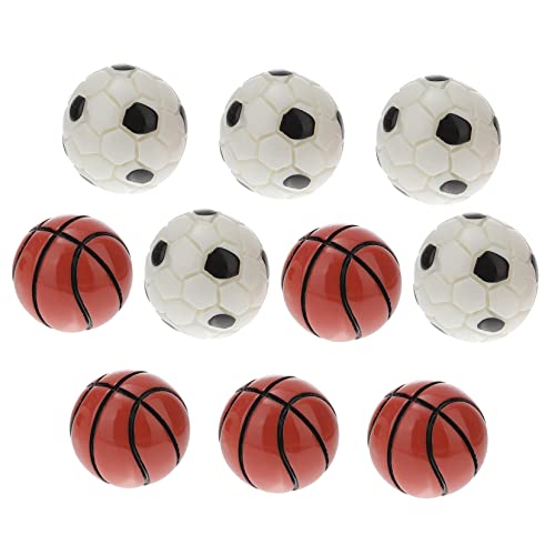 JUMPLAWN 10-Teiliges Set Fußball-Basketball Mini-Fußballspielzeug Basketballkorb Mini-Basketball für hühner Feenfeld-Accessoire kleine Hausverzierung Harz von JUMPLAWN