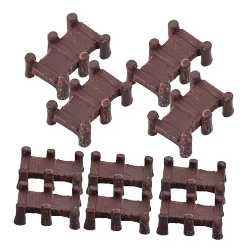 JUMPLAWN 10st Mikrolandschaftskorridor Puppenhausmöbel Miniatur Gartenschmuck Figuren Fee Puppe Mini-gartenbrücke Mach Es Mini Gartenspielzeug Mini Dollhouse Puppenhausstuhl Harz Brown von JUMPLAWN