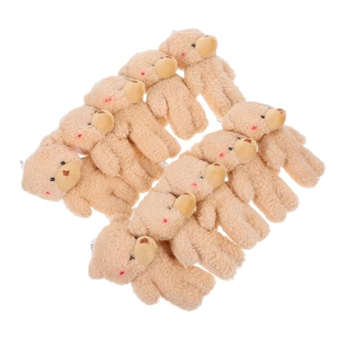 JUMPLAWN 10st Teddybärenschlüsselkette Ziegentier Mini-schlüsselanhänger Gefüllte Schafe Lammtier Marionettenschaf Süßer Anhänger Mini-anhänger Bärenpuppenanhänger Pp Baumwolle Light Brown von JUMPLAWN