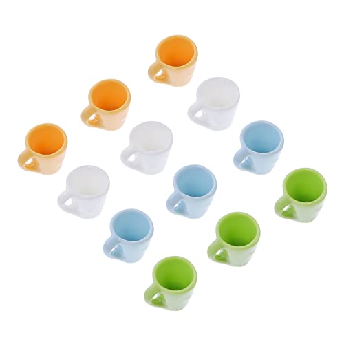 JUMPLAWN 12St Mini-Becher Mini-Kaffeetassen zum Basteln Miniatur Kinderkaffeetasse Mini-Wasserbecher Dekoration Schlafzimmer deko für Schlafzimmer Becherdekor aus Harz kleine Haustasse von JUMPLAWN