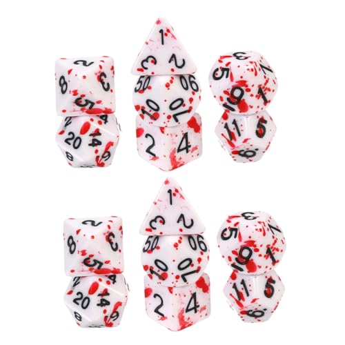 JUMPLAWN 14 Teiliges Polyedrisches Würfelset Blutwürfel Festival Kinderdekoration Würfelstapel Halloween Kleine Hey Würfel Für Partywürfel Blutige Würfel Mini Sags Tisch Club JUMPLAWN 14 Teiliges Polyedrisches Würfelset Blutwürfel Festival Kinderdekoration Würfelstapel Halloween Kleine Hey Würfel Für Partywürfel Blutige Würfel Mini Sags Tisch Club von JUMPLAWN