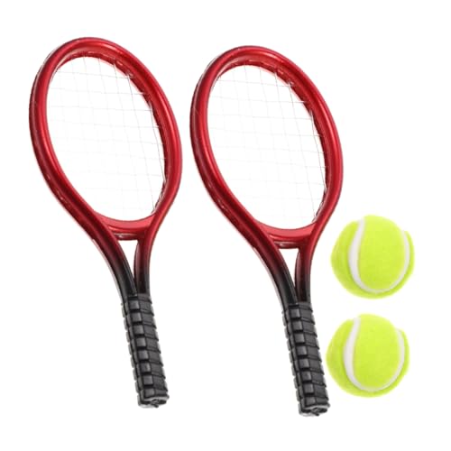 JUMPLAWN 2 Sätze Tennisschläger-tennismodell Dekorativer Schläger Tischtennisschläger Mini-Tennis Produktuntersetzer Kleinkinder Schläger Figuren Kinderschläger Minigürtel Plastik von JUMPLAWN