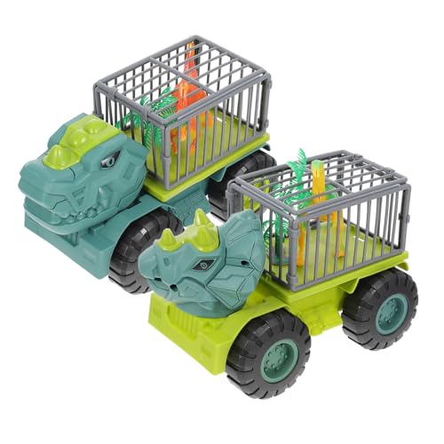 JUMPLAWN 2 Sets Dinosaurier Technik Fahrzeug Spielzeugauto Für Lernspielzeug Lustiges Aufmerksamkeit des Babys Kleinkinder Geburtstagsauto Presse Bewegliches Fahrzeug Aus von JUMPLAWN