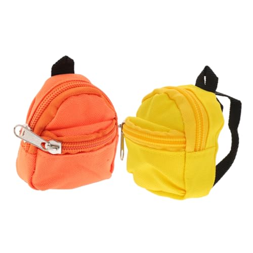 JUMPLAWN 2 Stück Puppenrucksack Teppichpuppen Mini Eimer Erweiterbarer Rucksack Kleiner Rucksack Feenpuppen Kleine Tasche Rucksack Mini Spiegel Schlüsselanhänger Puppenmöbel von JUMPLAWN