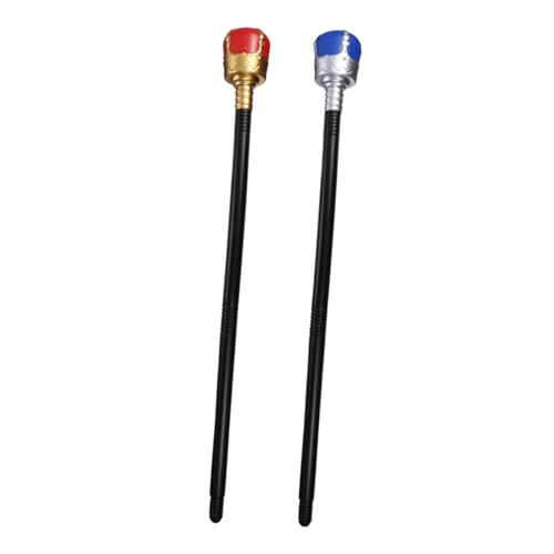 JUMPLAWN 2 Stück Teiliges Cosplay Zauberstab Robuster Halloween Königszepter aus Kunststoff Dekorative Bühnenrequisite für Party Theater und Kostümveranstaltungen Rot und Blau JUMPLAWN 2 Stück Teiliges Cosplay Zauberstab Robuster Halloween Königszepter aus Kunststoff Dekorative Bühnenrequisite für Party Theater und Kostümveranstaltungen Rot und Blau von JUMPLAWN