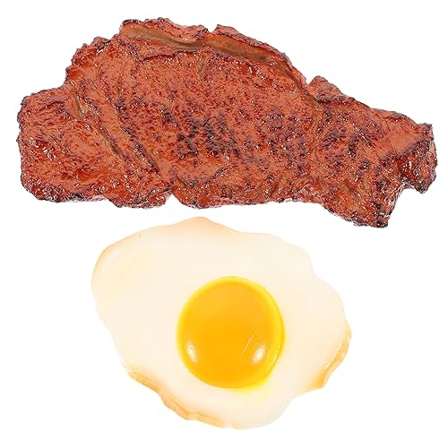 JUMPLAWN 2 Stück Künstliche Steak und Pochiertes Ei Modell Realistisches Simulationsspielzeug für Fotografie und Dekoration Nachbildung für Party Requisiten und Küchen Spielzeug JUMPLAWN 2 Stück Künstliche Steak und Pochiertes Ei Modell Realistisches Simulationsspielzeug für Fotografie und Dekoration Nachbildung für Party Requisiten und Küchen Spielzeug von JUMPLAWN