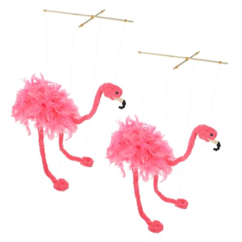 JUMPLAWN 2 Stück Tierform Marionette Schnurpuppe Plüsch Flamingo Puppenspiel Requisite von JUMPLAWN