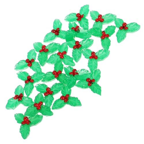 JUMPLAWN 20 Stück Miniatur-beeren-weihnachtskünstliche Stechpalmen-beeren-Kranz-herstellungszubehör, Kranz-Dekorationen, Traditionelle Weihnachtsdekoration von JUMPLAWN