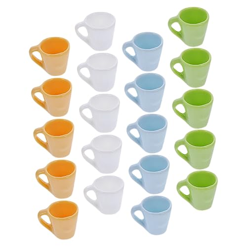 JUMPLAWN 20St Mini-Tasse Mini-Kaffeetassen Becherzubehör Miniaturen Hauszubehör für Zuhause Mini-Zubehör Cute Mugs Tiny Cup puppenhauszubehör Mini-Wasserbecher Puppenbecher Mini-Becher Harz von JUMPLAWN