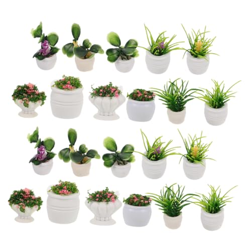 JUMPLAWN 22 Stück Teiliges Miniatur Pflanzen für Puppenhausdekoration Realistisch Gestaltete Mini Blumen und Bonsai Platzsparende Künstliche Topfpflanzen für Kleine Räume Regal und JUMPLAWN 22 Stück Teiliges Miniatur Pflanzen für Puppenhausdekoration Realistisch Gestaltete Mini Blumen und Bonsai Platzsparende Künstliche Topfpflanzen für Kleine Räume Regal und von JUMPLAWN