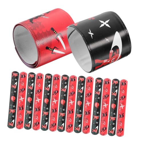 JUMPLAWN 24 Stück Teiliges Ninja Slap Armband aus Flexiblem PVC Langlebig und Farbbrillant als Partygeschenk Mitgebsel und Dekoration für Kindergeburtstage und Ninja Mottopartys JUMPLAWN 24 Stück Teiliges Ninja Slap Armband aus Flexiblem PVC Langlebig und Farbbrillant als Partygeschenk Mitgebsel und Dekoration für Kindergeburtstage und Ninja Mottopartys von JUMPLAWN