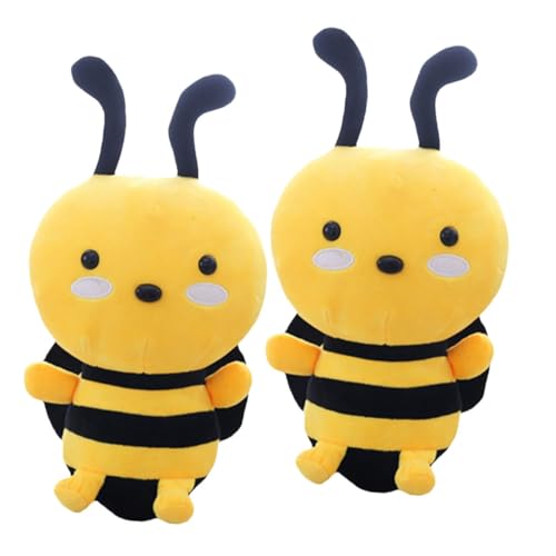 JUMPLAWN 2St Bienen Puppe Spielzeugfüllung Biene Plüsch gefüllte Puppe Bienendecke tragen Hase Cute bee Bienen kuscheltiere Plüsch-Bienen-Wurfskissen Kuscheltiere Kissen PP Baumwolle Yellow von JUMPLAWN