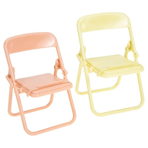 JUMPLAWN 2St Klappstuhl Portable Chair für Toys puppenhauszubehör kinderspielzeug Kleinkindspielzeug Puppenstubenmöbel Mini-Stuhl Plastik Orange von JUMPLAWN