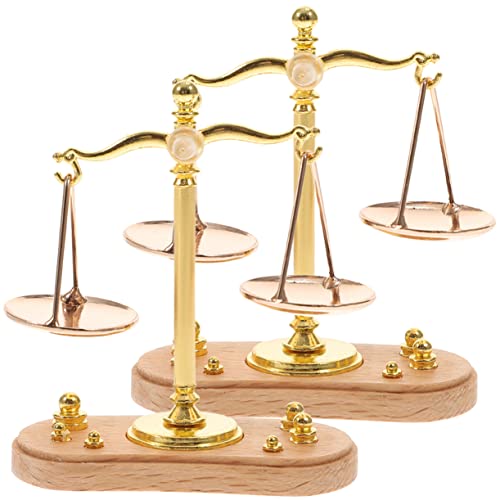 JUMPLAWN 2St Mini-Waage kinderzimmerdeko Room Decoration Kid Toys Endless Fun maßstabsgetreue Miniatur Puppenhäuser Miniatur-Balance-Modell Miniaturwaage Zinklegierung Golden von JUMPLAWN