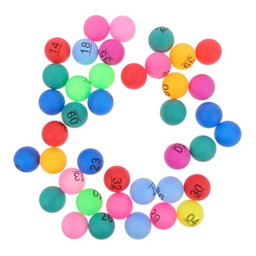 JUMPLAWN 40St Lotteriekugeln Tischtennis-Lotterieball Multi-Color Ball elektronisches Bingospiel Lotteriespiel Zubehör Bingo Kugeln nummerierte Bälle Bingo-Spielball pp von JUMPLAWN