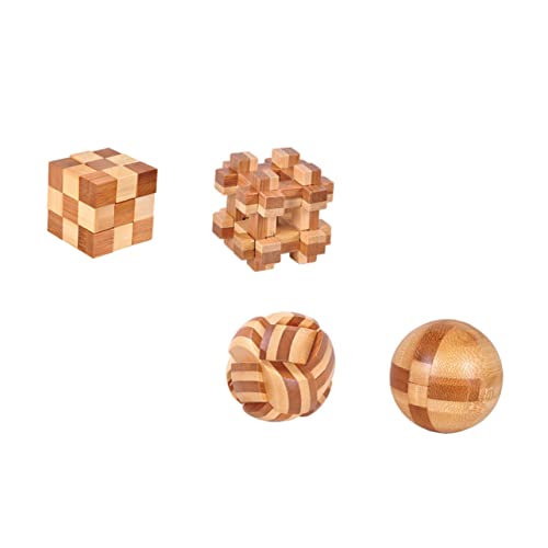 JUMPLAWN 4 Stücke Kongming Puzzle Spielzeug aus Bambus Kreatives Teaser Spielzeug für Kinder zur Konzentration und Problemlösungsfähigkeiten JUMPLAWN 4 Stücke Kongming Puzzle Spielzeug aus Bambus Kreatives Teaser Spielzeug für Kinder zur Konzentration und Problemlösungsfähigkeiten von JUMPLAWN