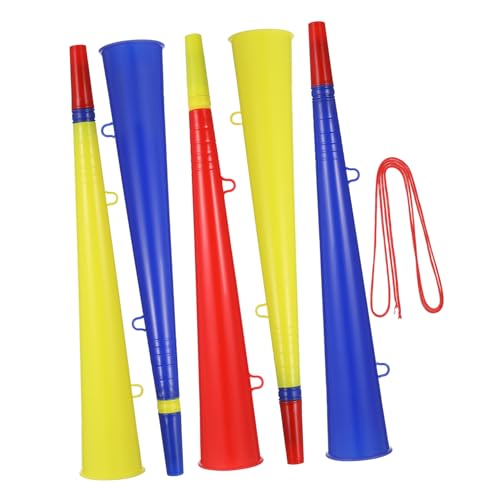 JUMPLAWN 5 Stück Teiliges Kunststoff Tröten Bunte Fußball Party Fanfaren Laute Tragbare Fan Hörner für Stadion Sportveranstaltungen und Feierlichkeiten JUMPLAWN 5 Stück Teiliges Kunststoff Tröten Bunte Fußball Party Fanfaren Laute Tragbare Fan Hörner für Stadion Sportveranstaltungen und Feierlichkeiten von JUMPLAWN