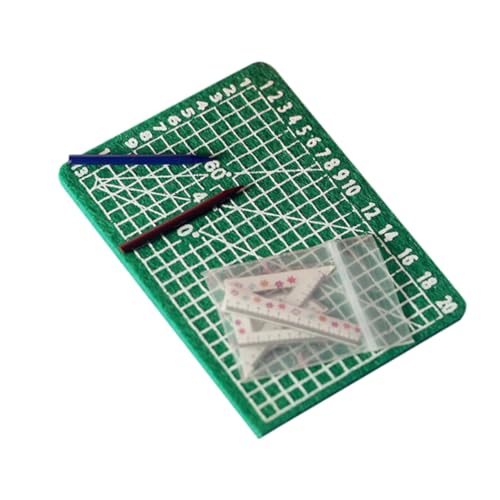 JUMPLAWN 5 Stück Teiliges Lineal und Schneidematte Set für Puppenhäuser Kreatives Zubehör für DIY Miniaturdekoration und Fotografie ohne Stift JUMPLAWN 5 Stück Teiliges Lineal und Schneidematte Set für Puppenhäuser Kreatives Zubehör für DIY Miniaturdekoration und Fotografie ohne Stift von JUMPLAWN