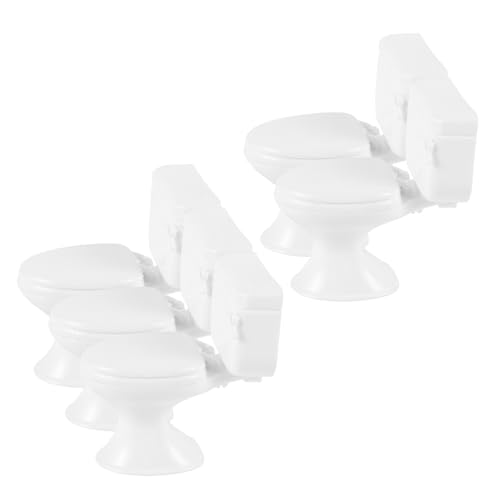 JUMPLAWN 5 Stück Toilettenmodell Miniatur Toilettenspielzeug Winziges Toilettenspielzeug Modelltoilette Miniatur Badezimmermöbel Puppenhaus Badezimmertoilette Mini von JUMPLAWN