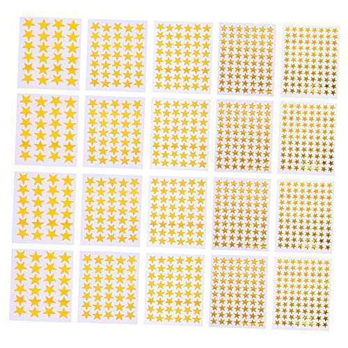 JUMPLAWN 50 Blatt Sterne-Aufkleber Kind Klein Heimschule Sternaufkleber Lehrreich Punkt Mini-Aufkleber Nagelkunstaufkleber Aufkleber Sterne Kreis Stern-Aufkleber- Golden von JUMPLAWN