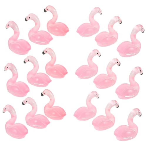 JUMPLAWN 50 Stück Im Dunkeln Leuchtende Flamingo Dekoration Outdoor Ornamente Rosa Dekorative Vögel Mini Flamingos Figuren Flamingo Figur Niedliche Desktop Ornament Flamingo von JUMPLAWN