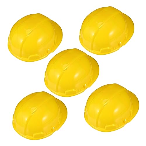 JUMPLAWN 5st -engineering-hut Bau Hüte Technischer Autohut Kappen Produkt Schleifpapier Schutzhelme Polieren Baumütze Hardhats Spielzeugbauer-hut Bau Partyhut Plastik Yellow von JUMPLAWN