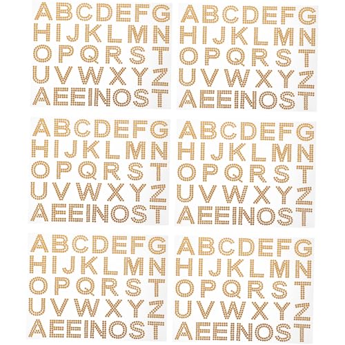 JUMPLAWN 6 Blätter Teiliges Goldene Acryl Buchstaben Strasssteine Aufkleber Selbstklebend für DIY Handys Kleidung Taschen Tassen Scrapbooking und Persönliche Dekoration JUMPLAWN 6 Blätter Teiliges Goldene Acryl Buchstaben Strasssteine Aufkleber Selbstklebend für DIY Handys Kleidung Taschen Tassen Scrapbooking und Persönliche Dekoration von JUMPLAWN