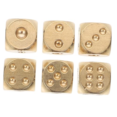 JUMPLAWN 6 Stück Kleine Messing Würfel Spiel Requisiten Solide Metall Würfel für Bar Restaurant Party Tischspiele JUMPLAWN 6 Stück Kleine Messing Würfel Spiel Requisiten Solide Metall Würfel für Bar Restaurant Party Tischspiele von JUMPLAWN