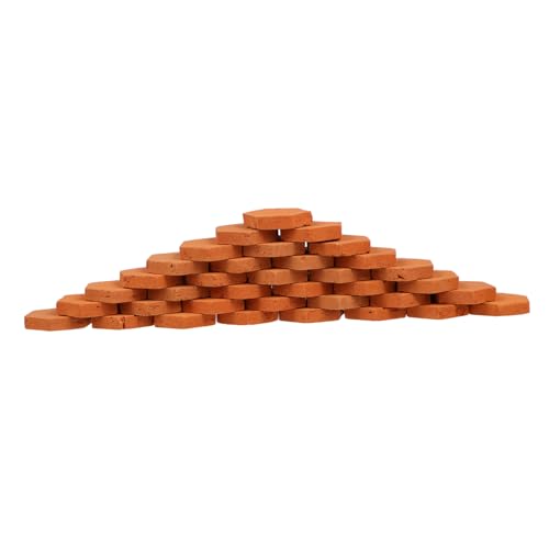 JUMPLAWN 80pcs Mini-Steine Ziegel Decke Diorama-bausatz Anlage Miniaturpflanzen Klassiker Groß Gebäude Miniaturen Freunde Grundplatte Stickle Bausteine Verkleidung Taj Brown Ton von JUMPLAWN