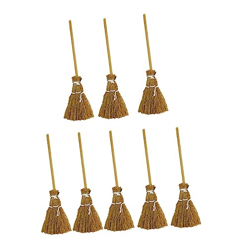 JUMPLAWN 8st Puppenhausbesen Hexenbesen Mini-strohbesen Hexenbesenstiel Miniaturbesen Zum Basteln Heimdekoration Kleiner Besen Für Mini-Besen-Ornament Wohnkultur Vegetation von JUMPLAWN