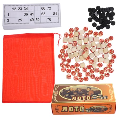 JUMPLAWN Bingo Spielset aus Holz mit Doppelseitigen Nummernkarten und Spielfiguren Langlebig Handliches Design Fördert Koordination für Familie Gesellschaftsspiel JUMPLAWN Bingo Spielset aus Holz mit Doppelseitigen Nummernkarten und Spielfiguren Langlebig Handliches Design Fördert Koordination für Familie Gesellschaftsspiel von JUMPLAWN