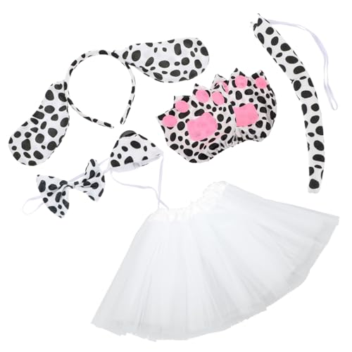 JUMPLAWN Cosplay Hund Ohren Stirnband mit Handschuhen und Tutu Rock Leichtes Bequemes Welpen Ohr Haarreif für Halloween Kostüm Party Mädchen JUMPLAWN Cosplay Hund Ohren Stirnband mit Handschuhen und Tutu Rock Leichtes Bequemes Welpen Ohr Haarreif für Halloween Kostüm Party Mädchen von JUMPLAWN