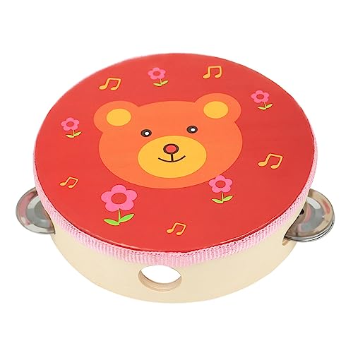 JUMPLAWN Handtrommel mit Rassel Roter Bär Frühe Bildung Musikalisches Hüfttrommel Design Fördert Fingerfertigkeit Hand Auge Koordination und Musikalisches Interesse JUMPLAWN Handtrommel mit Rassel Roter Bär Frühe Bildung Musikalisches Hüfttrommel Design Fördert Fingerfertigkeit Hand Auge Koordination und Musikalisches Interesse von JUMPLAWN