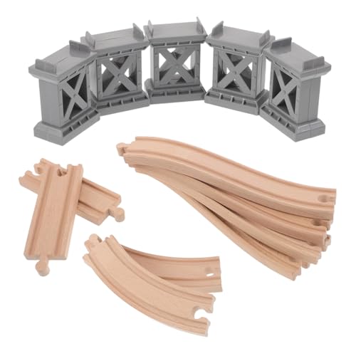 JUMPLAWN Holz Eisenbahn Brücke mit Kindgerechtes Schienenerweiterungsset Kreatives Zubehör für Kinderholzbahn Gebogene Schienen für Familienspiel und Interaktives Bauen JUMPLAWN Holz Eisenbahn Brücke mit Kindgerechtes Schienenerweiterungsset Kreatives Zubehör für Kinderholzbahn Gebogene Schienen für Familienspiel und Interaktives Bauen von JUMPLAWN