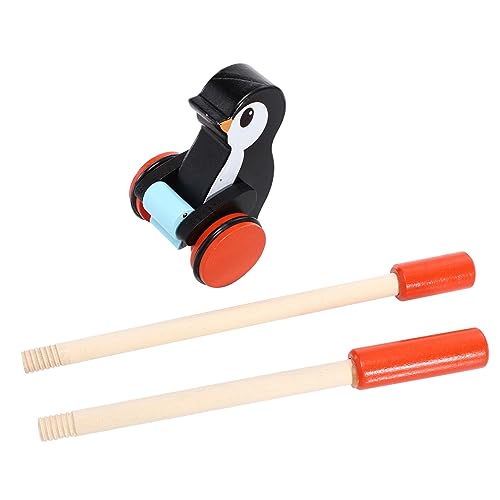 JUMPLAWN Holzspielzeug Push Walker Cartoon Pinguin Lernwanderer Für Kleinkinder Schiebewagen Für Jahre Spielzeugauto Zum Ziehen Und Schieben Für Erste Schritte von JUMPLAWN