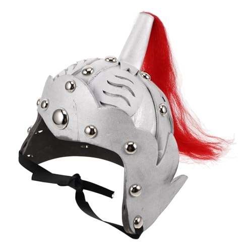 JUMPLAWN Kinderhelm Kostümhelm Kopfbedeckungen Maskenkleidung Stirnband Perücke Erwachsener Hut Halloween-Perücke Kostüm Hüte Ritterkostüm für Erwachsene Armee-Kostümhut Plastik Silver von JUMPLAWN