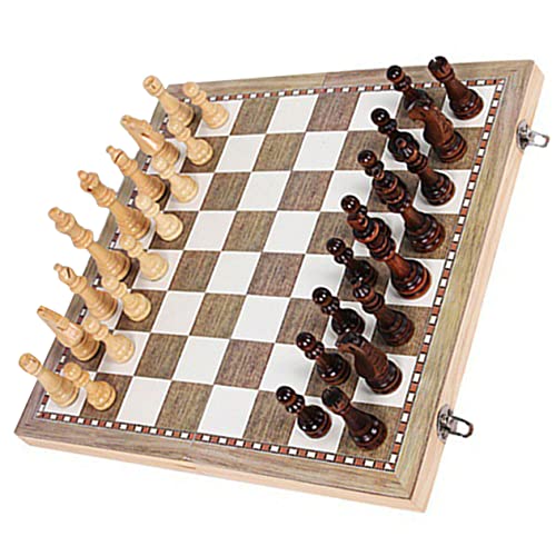 JUMPLAWN Klappbares Schachspiel Holzbrett Multifunktionales Schach und Damenspiel mit Praktischem Aufbewahrungsfach für Erwachsene und Reisen JUMPLAWN Klappbares Schachspiel Holzbrett Multifunktionales Schach und Damenspiel mit Praktischem Aufbewahrungsfach für Erwachsene und Reisen von JUMPLAWN