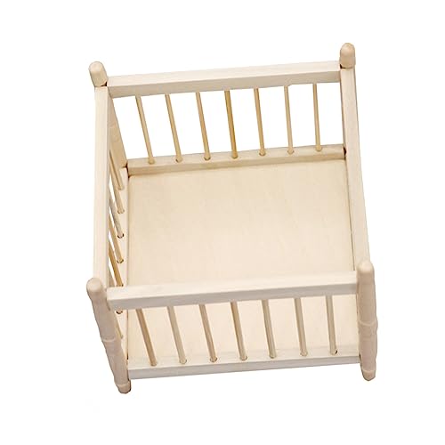 JUMPLAWN Mini Puppenbett Kreatives Babybett Für Puppenstuben Dekoration Mikromodell Für Kinderzimmer Als Puppenmöbel Für Miniatur Szenen von JUMPLAWN