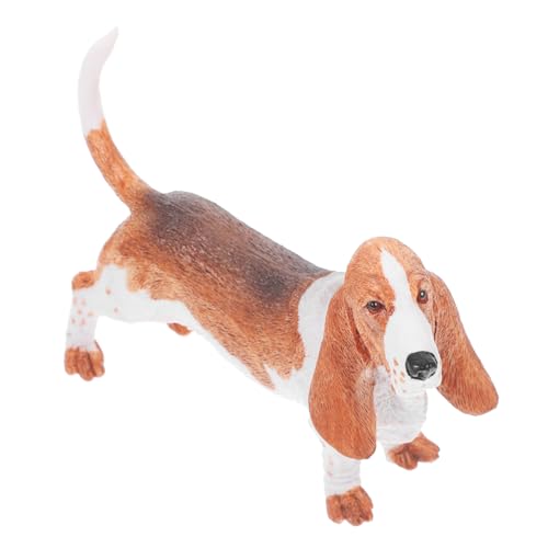 JUMPLAWN Miniatur-Basset-Hund-schmuck, Welpen-Ornament, Basset-Hund-Figur, Modell von JUMPLAWN