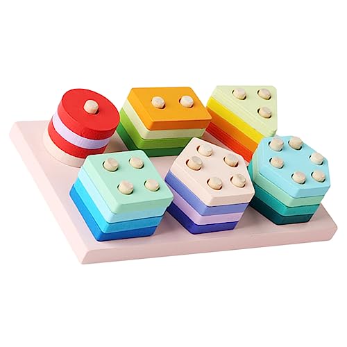 JUMPLAWN Montessori Holzspielzeug Jahre Geometrische Formen Sortier und Stapelspielzeug Farb und Formerkennung Hand Koordination Lernspielzeug für Kleinkinder JUMPLAWN Montessori Holzspielzeug Jahre Geometrische Formen Sortier und Stapelspielzeug Farb und Formerkennung Hand Koordination Lernspielzeug für Kleinkinder von JUMPLAWN