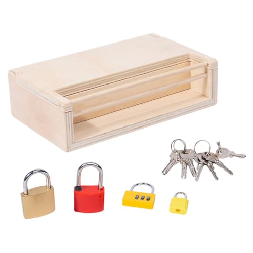 JUMPLAWN Montessori Holzspielzeug Lernschloss mit Schlüssel für Kleinkinder Jahre Pädagogisches Hand Auge Koordination Sicher Robust Kreatives Entdeckerspiel JUMPLAWN Montessori Holzspielzeug Lernschloss mit Schlüssel für Kleinkinder Jahre Pädagogisches Hand Auge Koordination Sicher Robust Kreatives Entdeckerspiel von JUMPLAWN