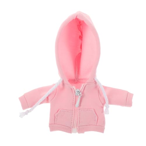 JUMPLAWN Niedlicher Puppen-Kapuzenpullover Für Kleine Miniatur-Puppen, Zum Anziehen, Kapuzenpullover, Kleidung, DIY-Spiel-Outfit Für Puppen Im Maßstab 1:12, Puppenzubehör, Rosa von JUMPLAWN