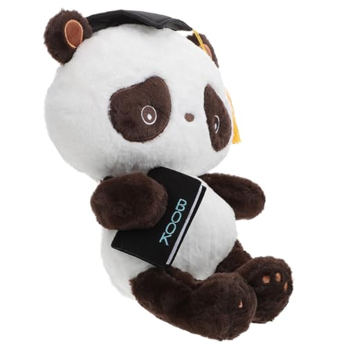 JUMPLAWN Pandapuppe Gefüllter Hummer Abschlusspuppe Bär Tierpuppe Panda Absolvent Kind Schwarze Babypuppe Babyschmuck Pandaschmuck Pandadekor Plüsch von JUMPLAWN