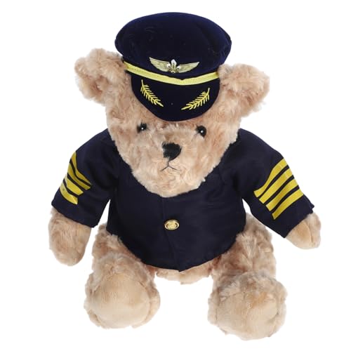 JUMPLAWN Flugkapitän Bär Plüsch Kuschelig Plüschbär mit Uniform für Kindergeburtstag Dekoration für Zuhause JUMPLAWN Flugkapitän Bär Plüsch Kuschelig Plüschbär mit Uniform für Kindergeburtstag Dekoration für Zuhause von JUMPLAWN