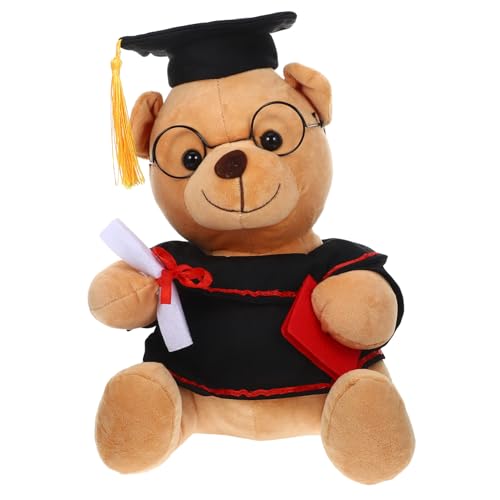 JUMPLAWN Plüschbär mit Brille Abschlussbär Doktorhut Kuscheltier für Graduierung zur des Abschlusses Cartoon Plüschbär für Dekoration und Erinnerungsstück JUMPLAWN Plüschbär mit Brille Abschlussbär Doktorhut Kuscheltier für Graduierung zur des Abschlusses Cartoon Plüschbär für Dekoration und Erinnerungsstück von JUMPLAWN